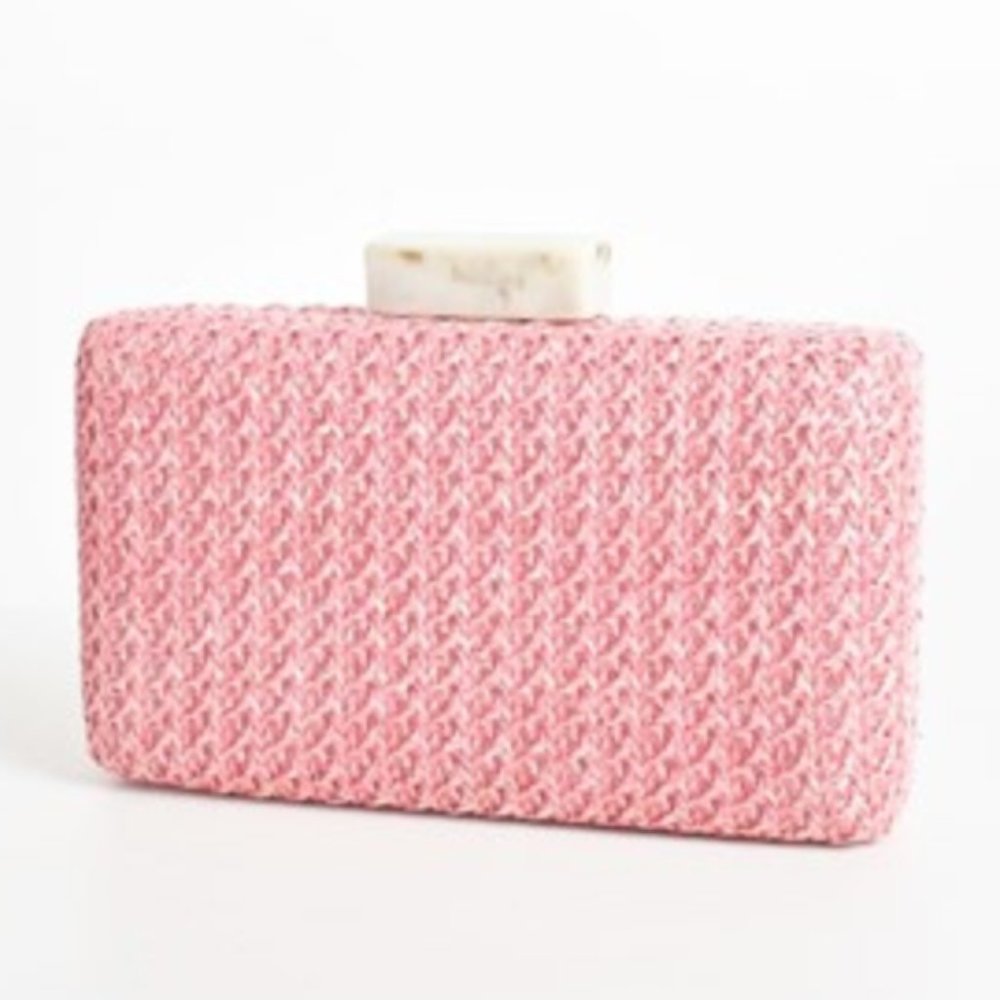 Pink Weaved Clutch
